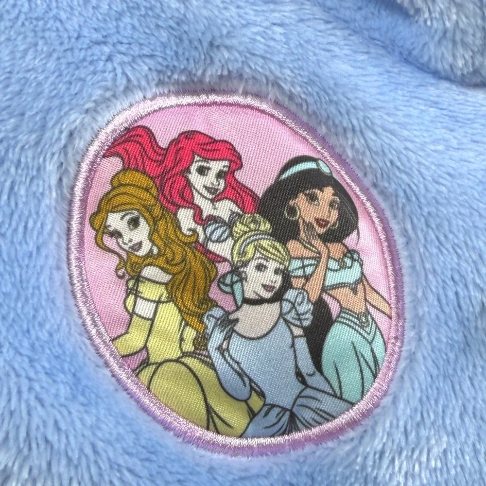 Disney Princess Hoodie Jacket Girls Blue Pink Faux Fur Sherpa Lined Zip Up Sz 7